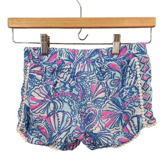 Girls Lilly Pulitzer for Target Shorts 7/8 Medium Blue Pink - Picture 2 of 4